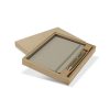 A5 PU hardcover notebook and aluminium pen seated in a fitted natural kraft gift box, Singapore