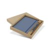 Slate blue A5 notebook and pen gift set shown in its fitted kraft box, Singapore