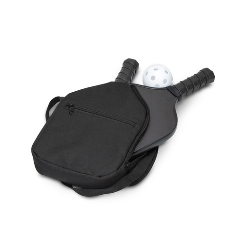 Pickleball carry bag shown open with two paddles and a ball packed inside, Singapore