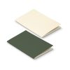Both colourways of the recycled soft cover notebook shown angled to display the flecked paper texture, Singapore