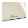 Close view of the made from recycled paper mark printed inside the notebook cover, Singapore