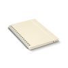 A5 spiral notebook in recycled paper shown closed with its elastic closure band, Singapore