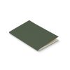 Forest green A5 soft cover recycled paper notebook shown at an angle, Singapore