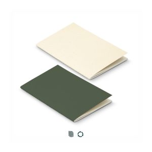 Two A5 soft cover notebooks in GRS certified recycled paper, one cream and one forest green, Singapore