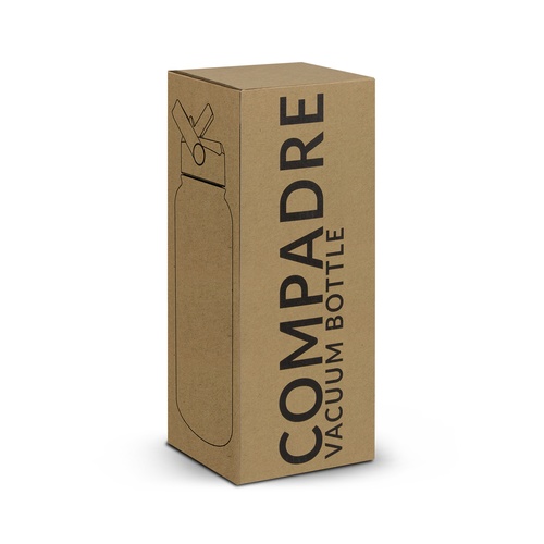 1L Vacuum Bottle, Powder Coated Steel with Loop Lid 5 Natural kraft gift box printed with the Compadre name, supplied with each vacuum bottle, Singapore