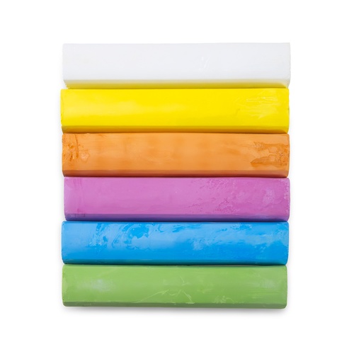 Custom Printed Box STAEDTLER Sidewalk Chalk Set of 6 3 Six washable gypsum sidewalk chalks in white, yellow, orange, pink, blue and green, Singapore